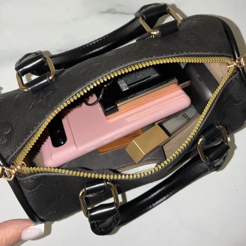 Сумка Louis Vuitton Nano Speedy (Чорна / Monogram Empreinte) / луі вітон — фото 6
