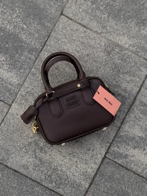 Сумка miu miu Arcadie leather bag коричнева шкіряна
