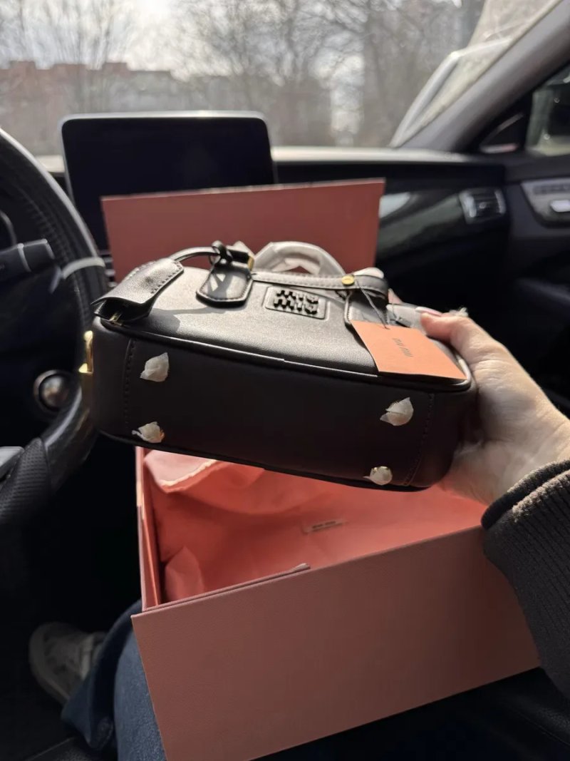 Сумка miu miu Arcadie leather bag коричнева шкіряна — фото 4