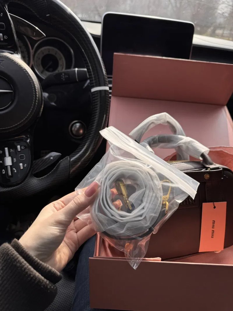 Сумка miu miu Arcadie leather bag коричнева шкіряна — фото 5