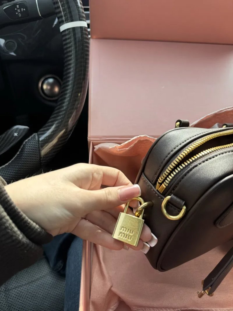 Сумка miu miu Arcadie leather bag коричнева шкіряна — фото 6
