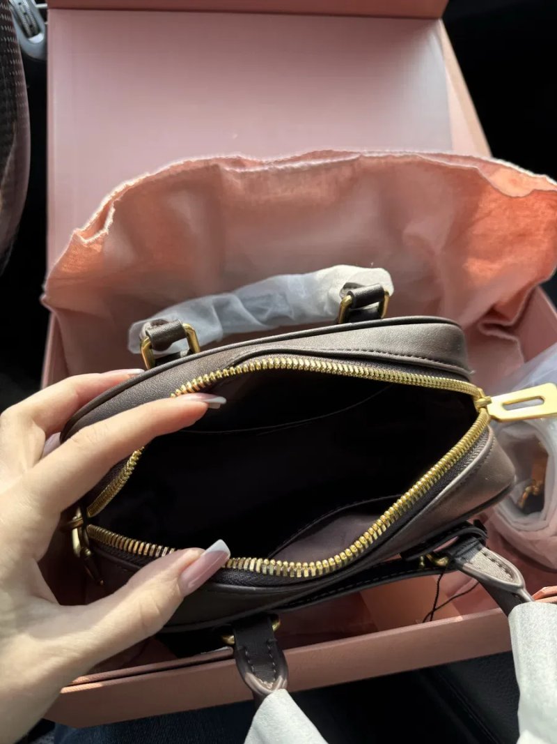Сумка miu miu Arcadie leather bag коричнева шкіряна — фото 7