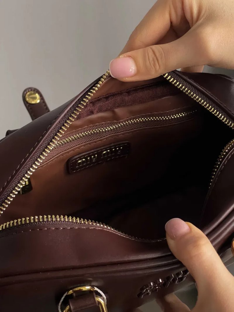 Сумка Miu Miu Arcadie Leather Bag Premium чорна Миу миу жіноча шкіряна — фото 7