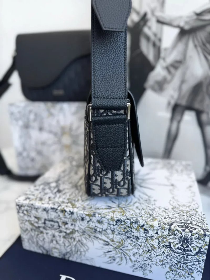 Сумка мужская месенджер Christian Dior Oblique кристиан диор кожа — фото 3
