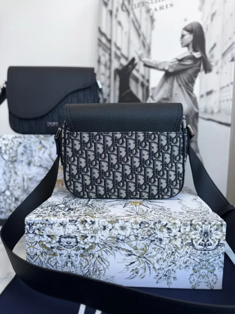 Сумка мужская месенджер Christian Dior Oblique кристиан диор кожа — фото 4