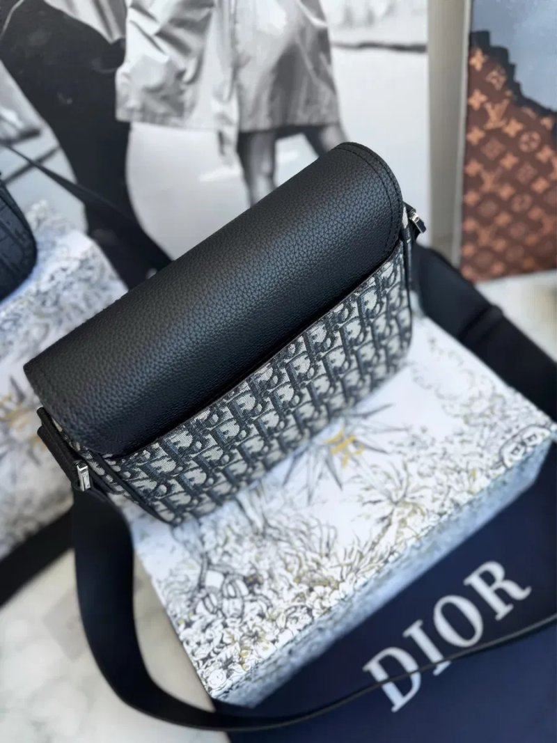 Сумка мужская месенджер Christian Dior Oblique кристиан диор кожа — фото 6