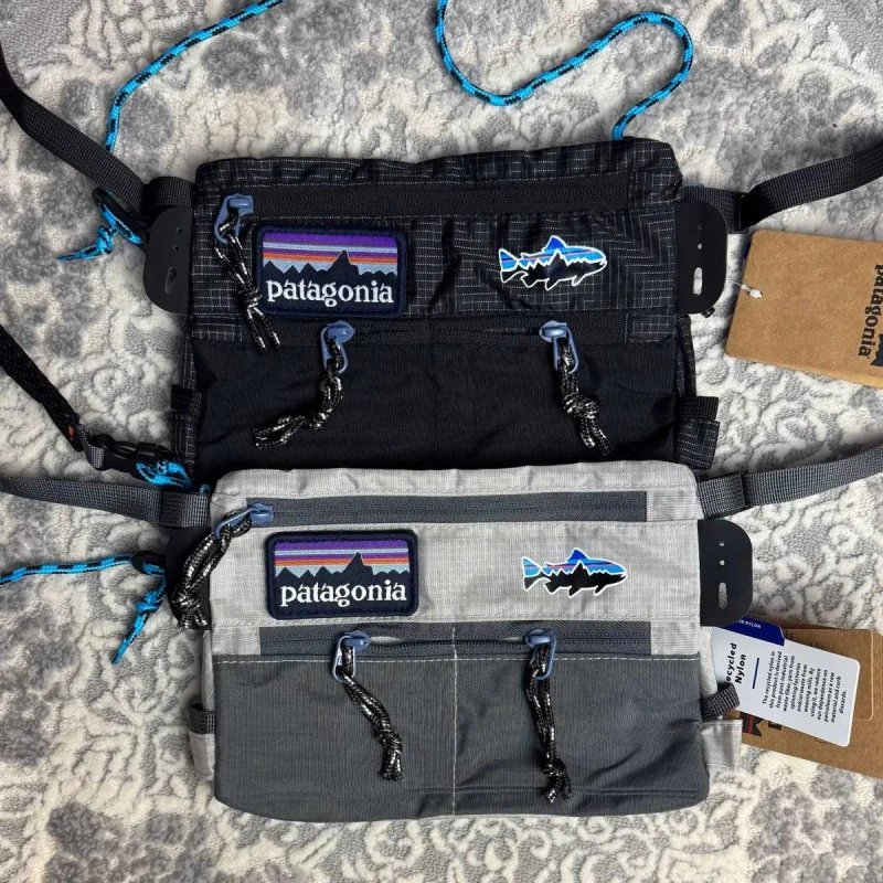 Сумка patagonia чорна, сіра, месенджер через плече патагонія, через плечо, черная, серая, патагония