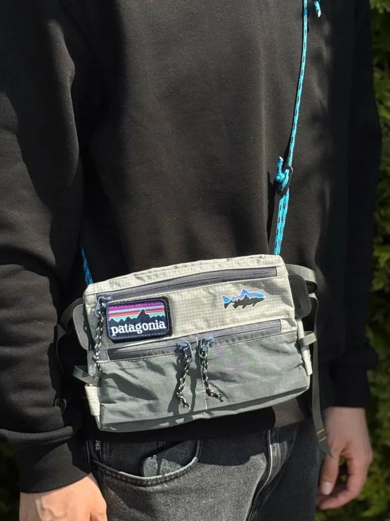 Сумка Patagonia GORE-TEX чоловіча барсетка Патагонія Нейлонова барсетка | Месенджер через плече Патагонія чорний нейлоновий сумка Patagonia сіра чорна — фото 4