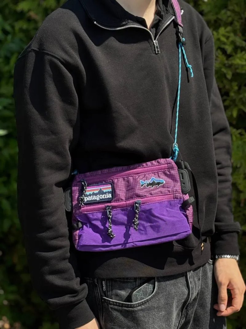 Сумка Patagonia GORE-TEX чоловіча барсетка Патагонія Нейлонова барсетка | Месенджер через плече Патагонія чорний нейлоновий сумка Patagonia сіра чорна — фото 5