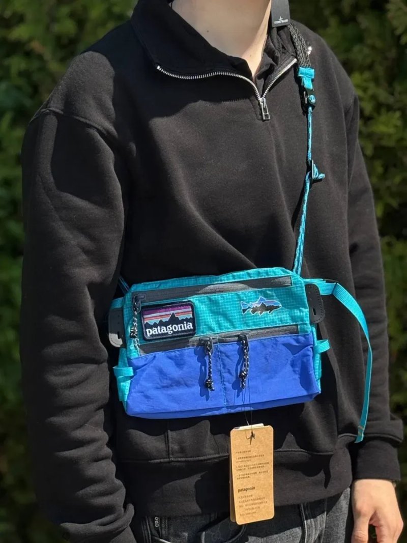 Сумка Patagonia GORE-TEX чоловіча барсетка Патагонія Нейлонова барсетка | Месенджер через плече Патагонія чорний нейлоновий сумка Patagonia сіра чорна — фото 6