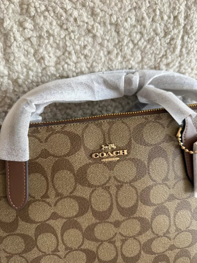 Сумка шопер Coach Zip Tote бежева/коричнева — фото 5
