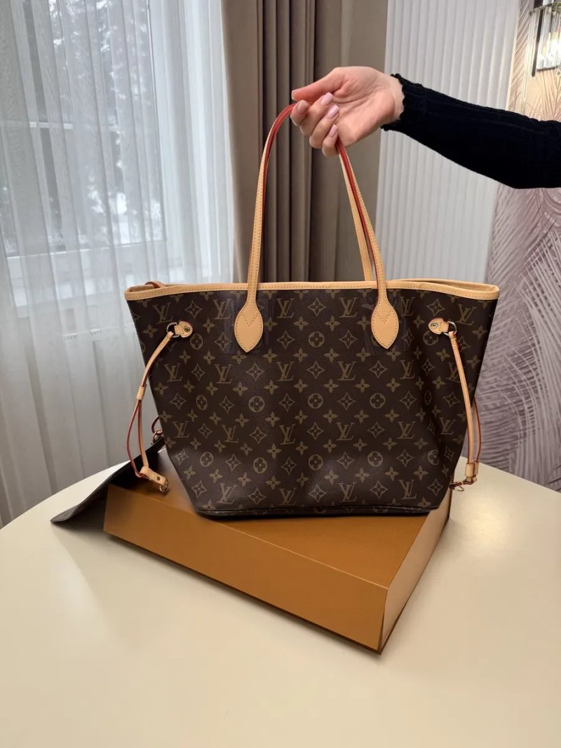 Сумка шопер Louis Vuitton Neverfull, шкіряна сумка шоппер луі вітон, неверфул — фото 2