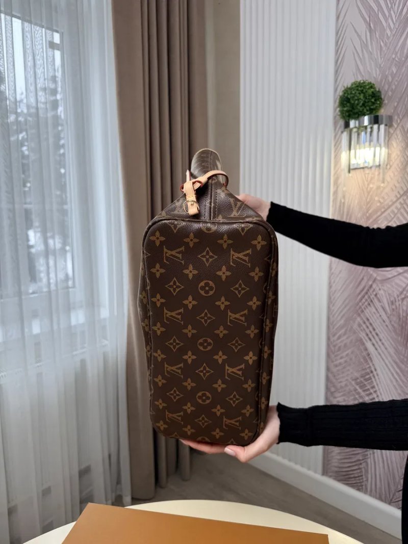 Сумка шопер Louis Vuitton Neverfull, шкіряна сумка шоппер луі вітон, неверфул — фото 4