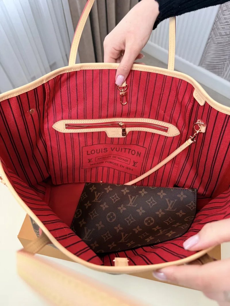Сумка шопер Louis Vuitton Neverfull, шкіряна сумка шоппер луі вітон, неверфул — фото 5