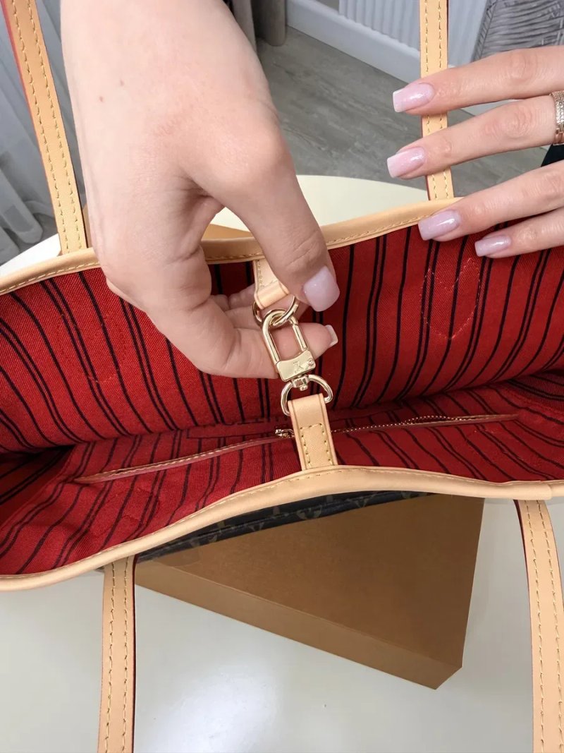 Сумка шопер Louis Vuitton Neverfull, шкіряна сумка шоппер луі вітон, неверфул — фото 6
