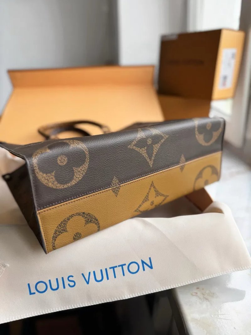 Сумка шопер тоут жіноча Louis Vuitton OnTheGo луи вітон коричнева — фото 3