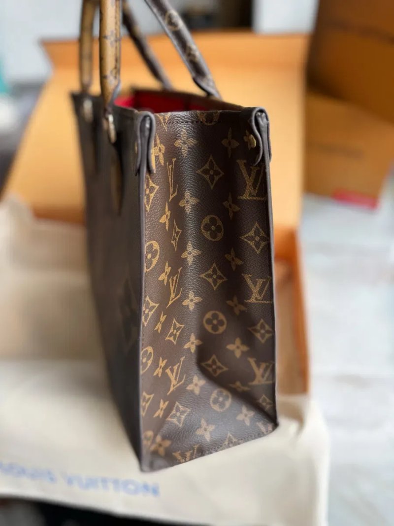 Сумка шопер тоут жіноча Louis Vuitton OnTheGo луи вітон коричнева — фото 4