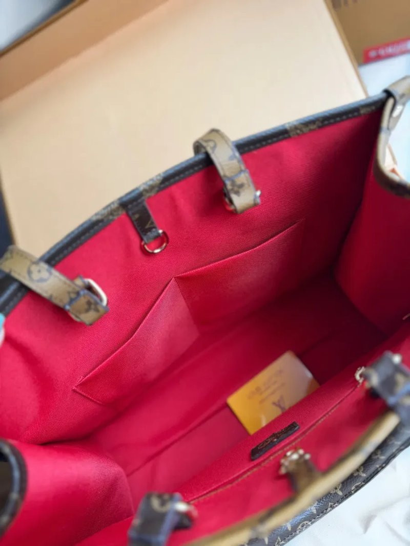Сумка шопер тоут жіноча Louis Vuitton OnTheGo луи вітон коричнева — фото 7