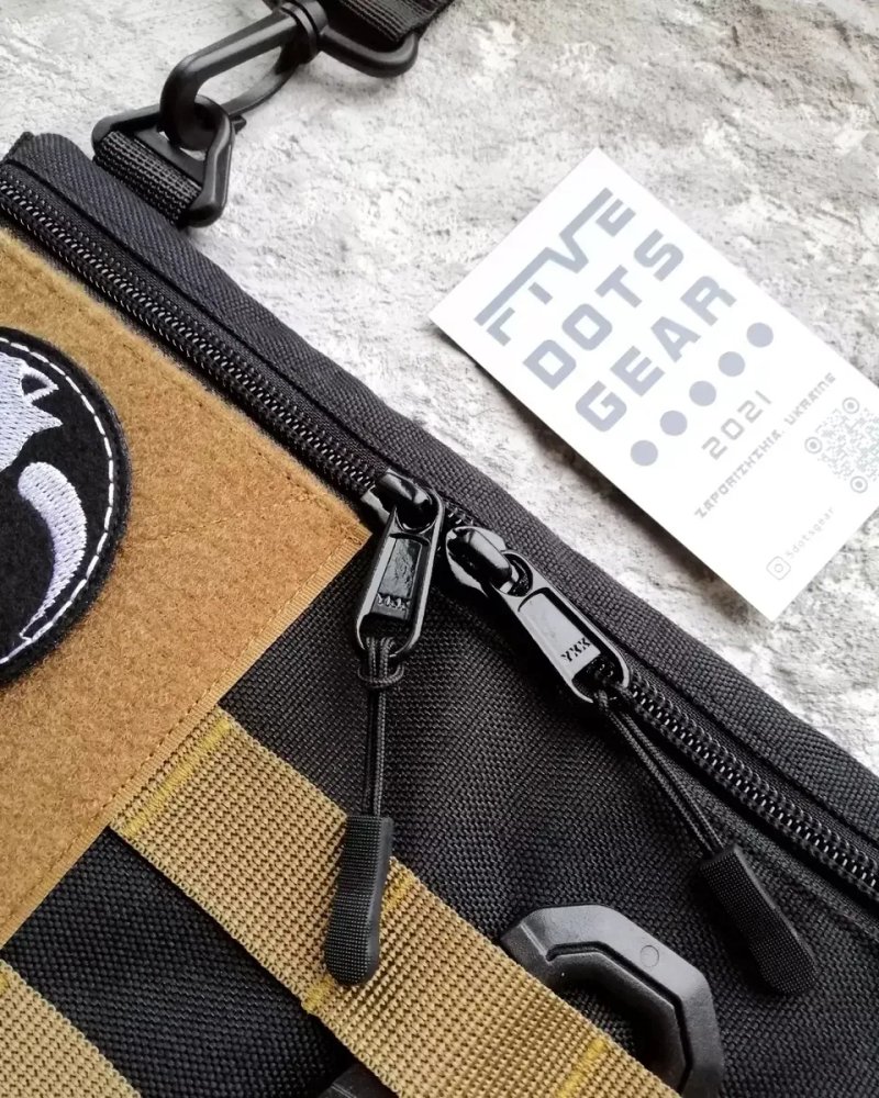 Сумка слінг cordura з липучкою velcro для патчів шевронів наліпок панелью полем на плечо крос-боди слинг бег жіноча унісекс в школу учебу університет — фото 4