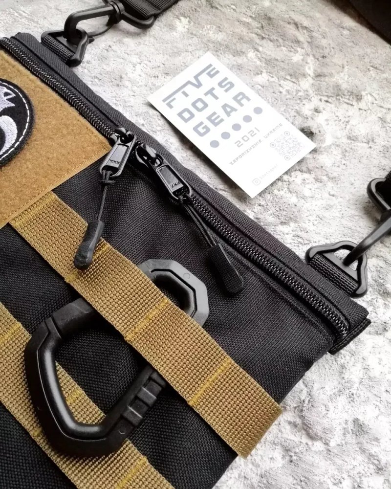 Сумка слінг cordura з липучкою velcro для патчів шевронів наліпок панелью полем на плечо крос-боди слинг бег жіноча унісекс в школу учебу університет — фото 6