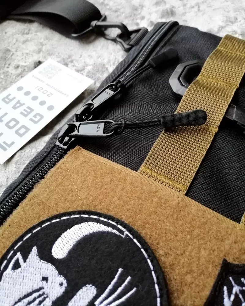 Сумка слінг cordura з липучкою velcro для патчів шевронів наліпок панелью полем на плечо крос-боди слинг бег жіноча унісекс в школу учебу університет — фото 7