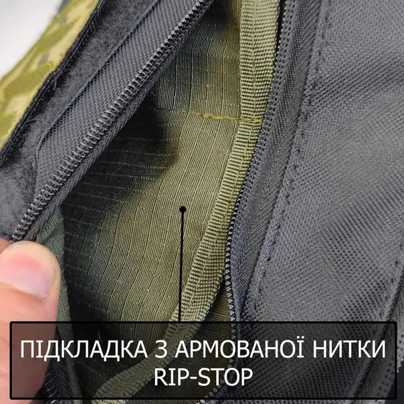 Сумка тактична чорна. Тактическая сумка черная. Патч панель. Кобура — фото 3