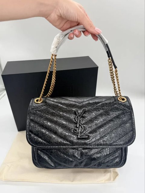 Сумка YSL Yves Saint Laurent Niki Vintage Leather in Black / Gold