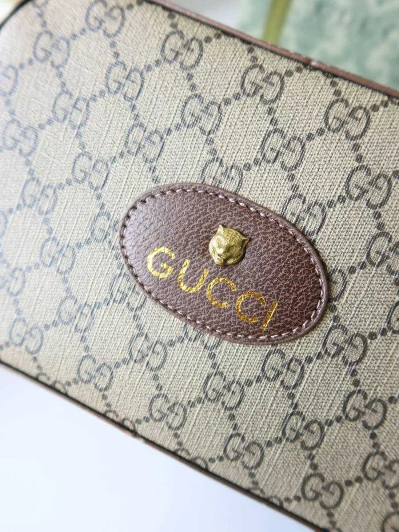 Сумка жіноча Gucci сумка чоловіча через плече GG коричнева натуральна шкіра Гуччі брендова сумка Гучі бежева — фото 2