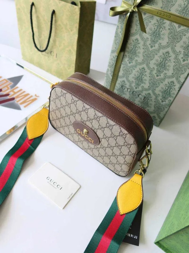 Сумка жіноча Gucci сумка чоловіча через плече GG коричнева натуральна шкіра Гуччі брендова сумка Гучі бежева — фото 4