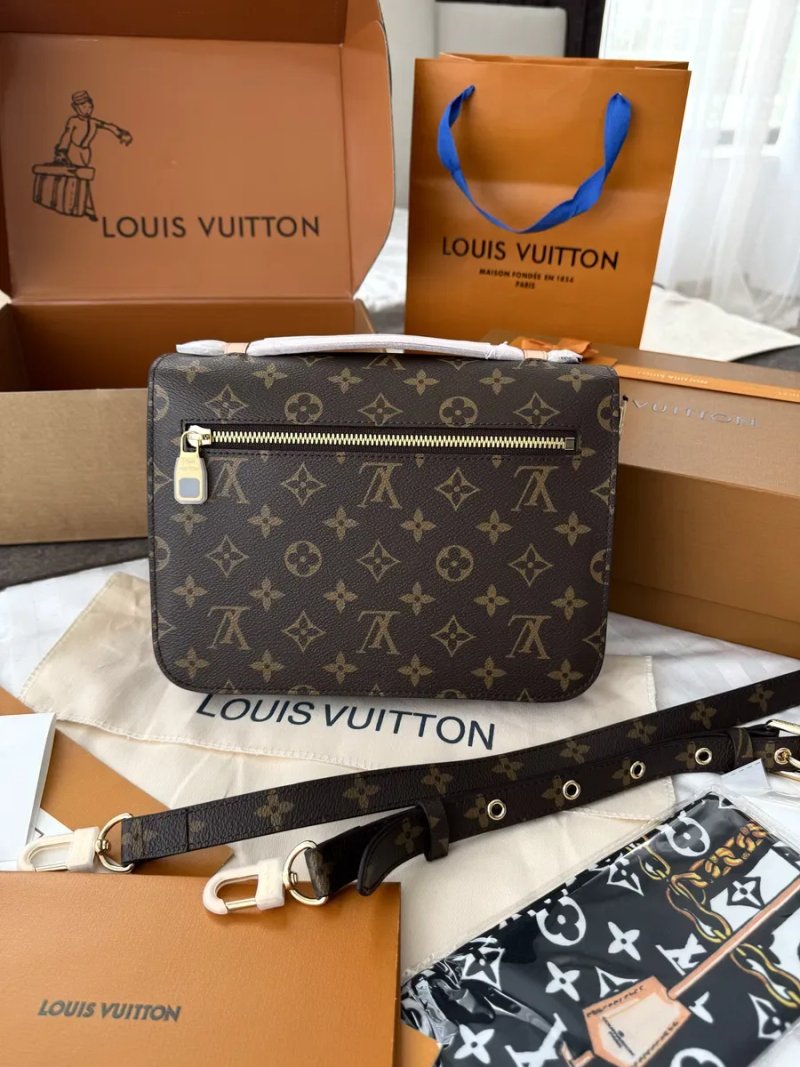 Сумка жіноча Louis Vuitton Pochette Metis коричнева луи витон метис lv — фото 2