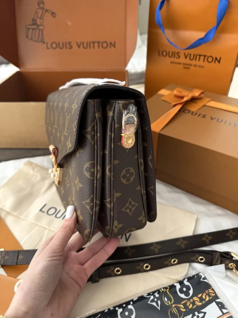 Сумка жіноча Louis Vuitton Pochette Metis коричнева луи витон метис lv — фото 4