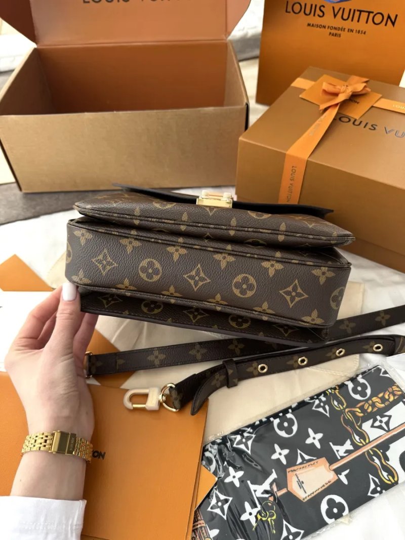 Сумка жіноча Louis Vuitton Pochette Metis коричнева луи витон метис lv — фото 5