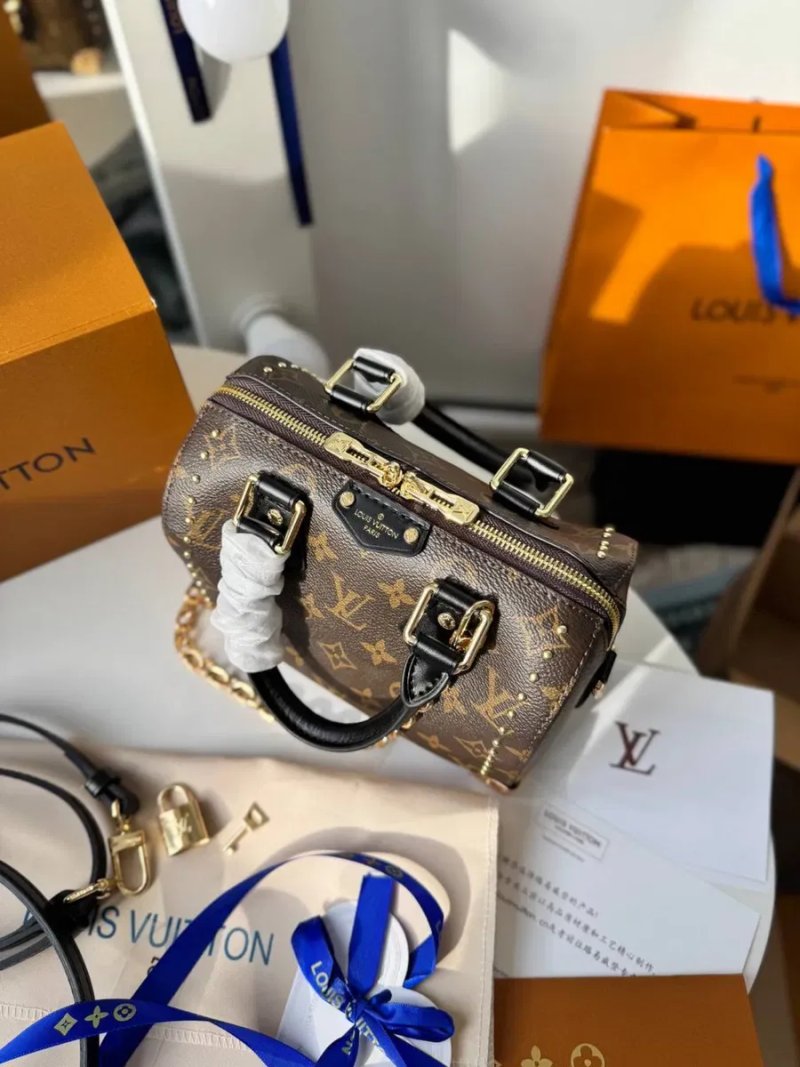 Сумка жіноча Louis Vuitton Speedy Trunk, луі вітон спиди транк, женская сумка, шкіряна — фото 2