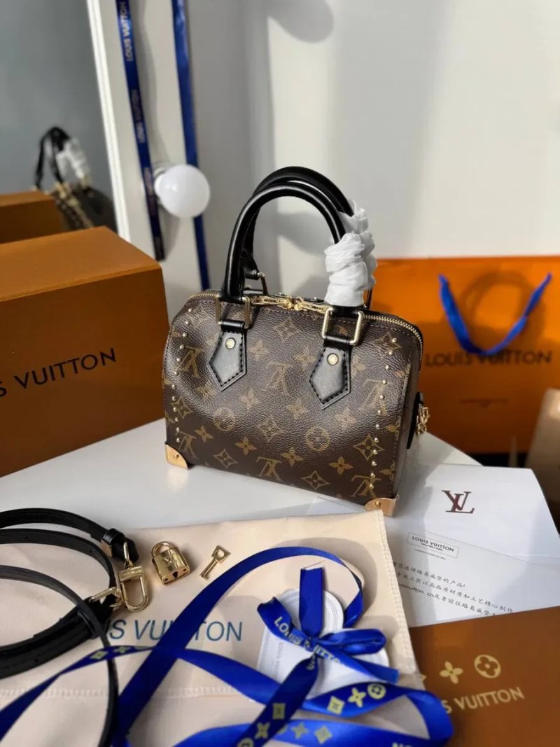 Сумка жіноча Louis Vuitton Speedy Trunk, луі вітон спиди транк, женская сумка, шкіряна — фото 3