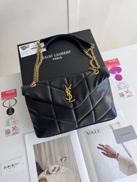 Сумка жіноча натуральна шкіра шкіряна сіра чорна Yves Saint Laurent LouLou Puffer YSL лоран женская сумочка