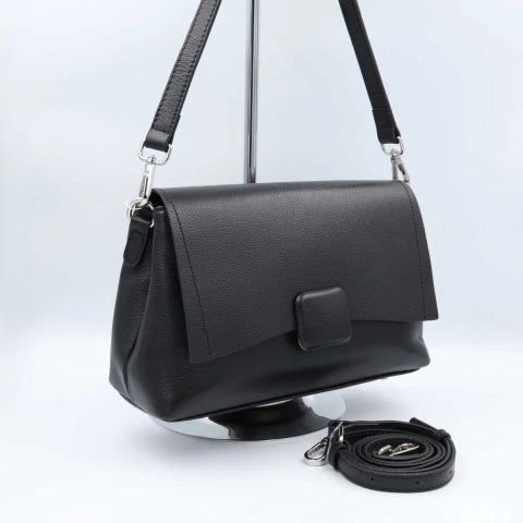 Сумка жіноча шкіряна leather 8536 Black Сумка женская кожаная