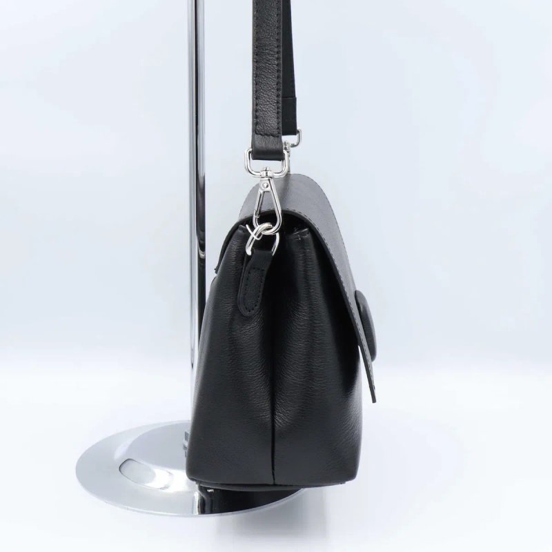 Сумка жіноча шкіряна leather 8536 Black Сумка женская кожаная — фото 2