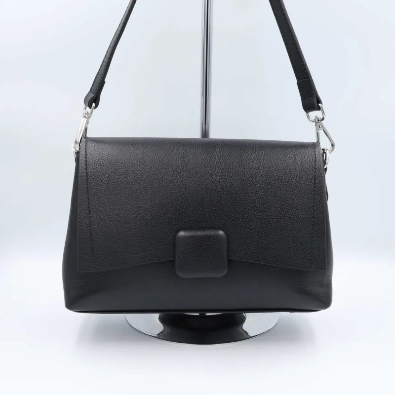 Сумка жіноча шкіряна leather 8536 Black Сумка женская кожаная — фото 3