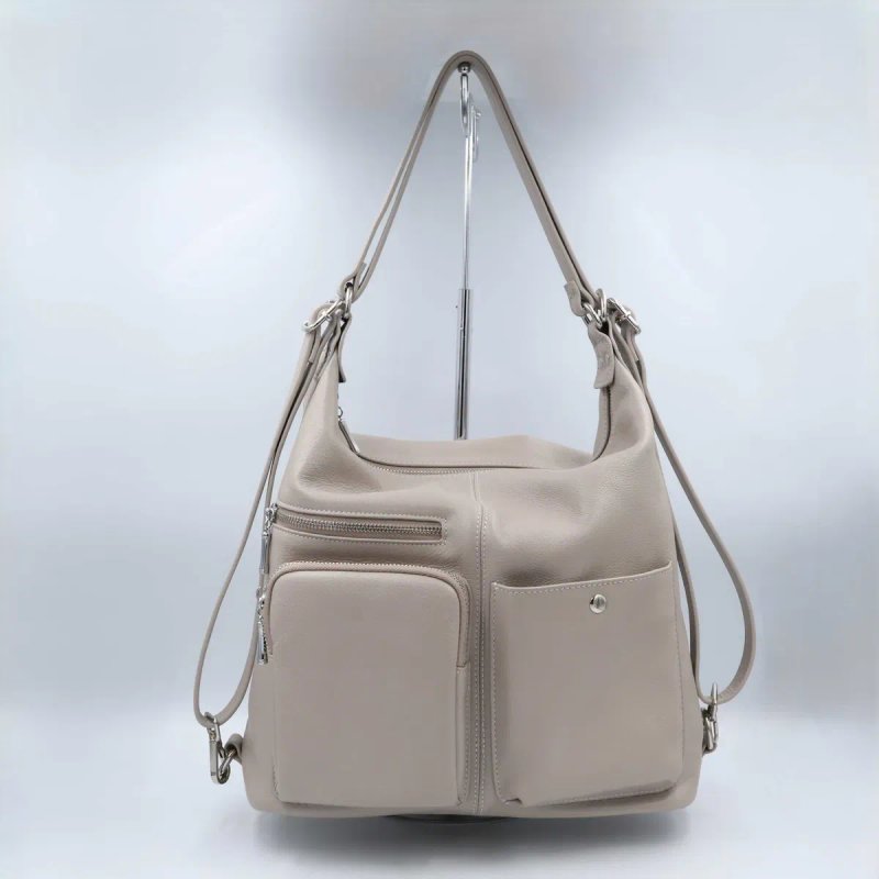 Сумка жіноча шкіряна leather 900121 light gray Сумка женская кожаная светлая — фото 3