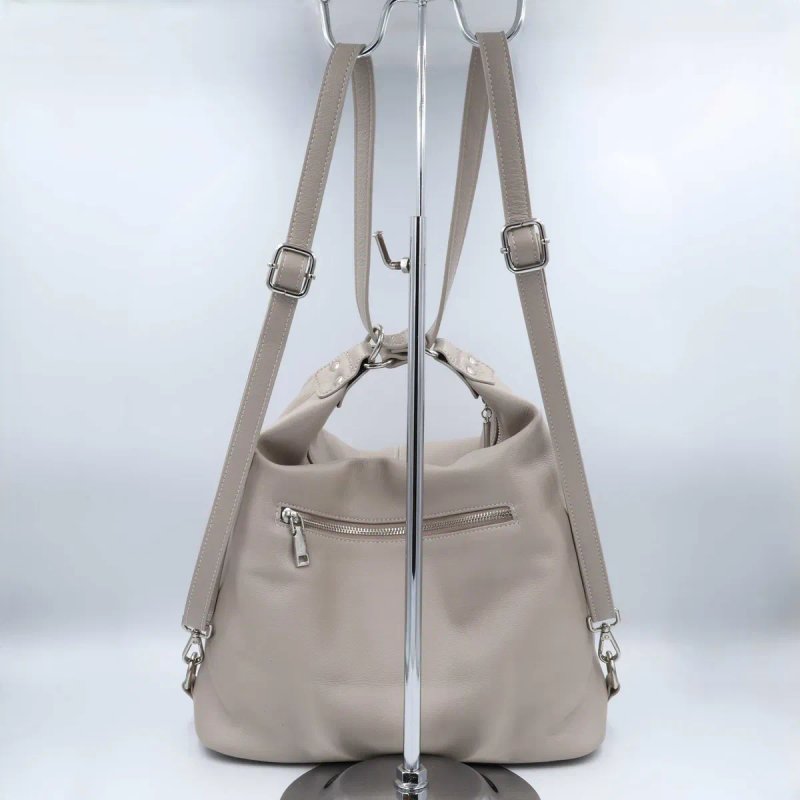 Сумка жіноча шкіряна leather 900121 light gray Сумка женская кожаная светлая — фото 6