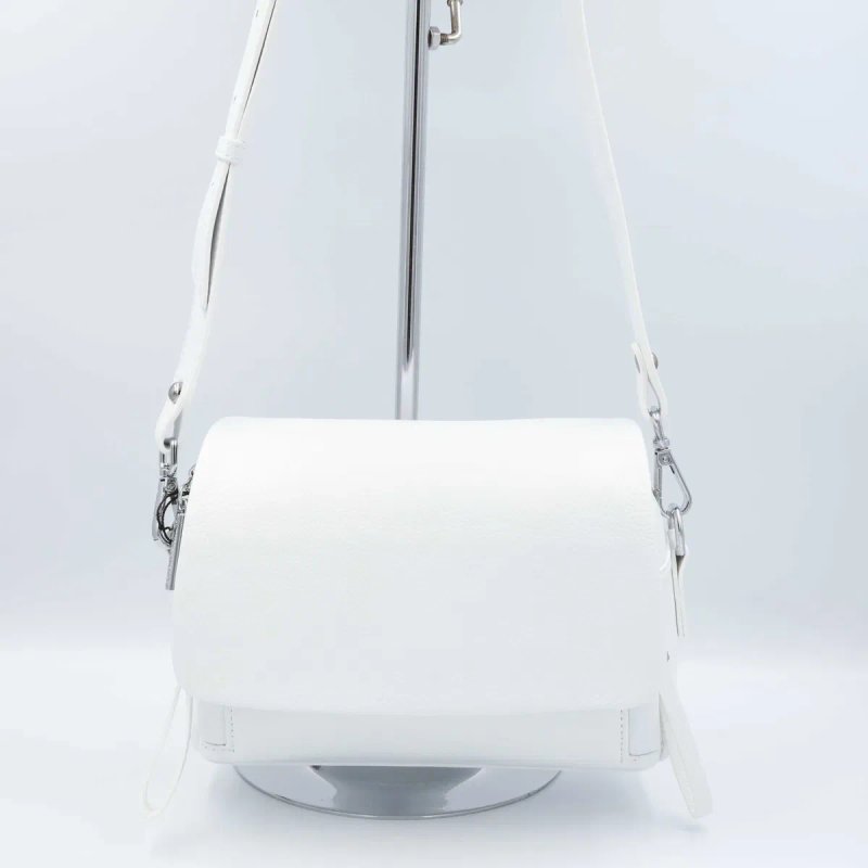 Сумка жіноча шкіряна Polina & Eiterou C1123 White Сумка женская кожаная белая черная — фото 3