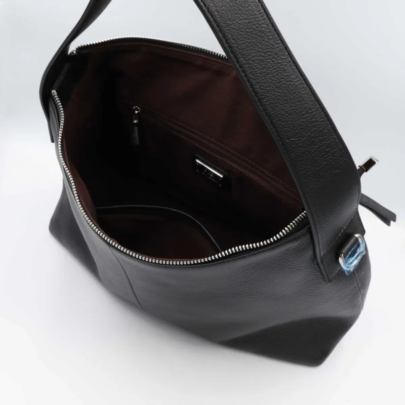Сумка жіноча шкіряна Polina & Eiterou M1201 Black Сумка женская кожаная чорна — фото 6