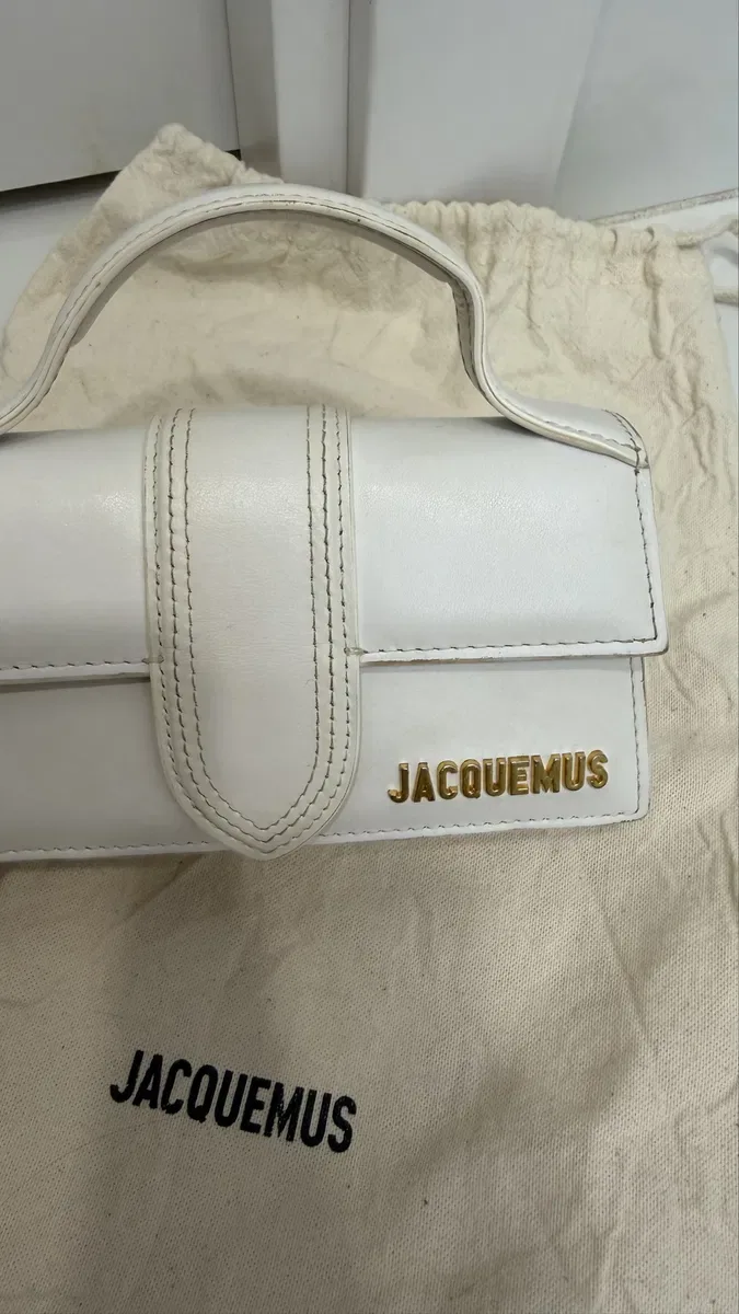 Сумку біла Jacquemus оригінал з пильником — фото 3