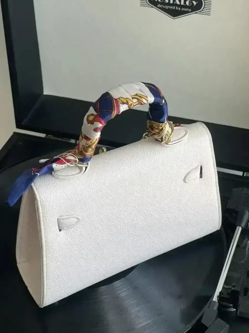 Сумочка Хермес жіноча шкіряна Повний комплект сумка Hermes Kelly біла через плече кросбоді — фото 8