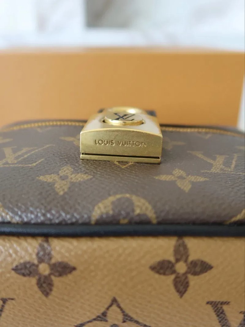 Сумочка жіноча коричнева Louis Vuitton Low Key Vanity Pouch луи витон сумка женская коричневая шкіряна шкіра натуральная кожа кожаная маленькая тренд — фото 4
