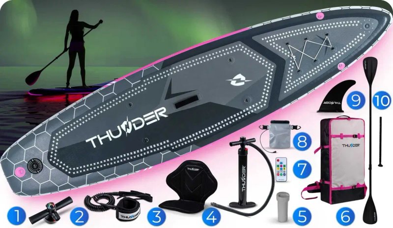 SUP Thunder Mossa з ПІДСВІТКОЮ САП борд board доска SUP дошка 320x75x15 Stand Up Paddle каяк байдарка надувний надувна AQUA MARINA MONSTER AQUAMARINA — фото 7