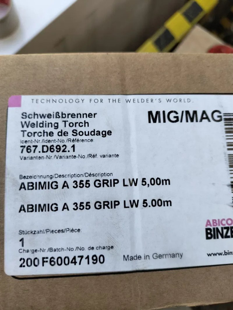 Сварочная горелка для полуавтомата ABIMIG A 355 LW 5м (Abicor Binzel) — фото 3