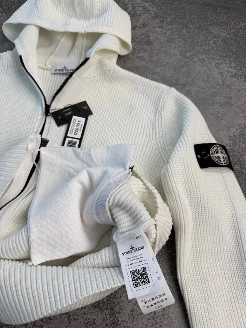 Светр Stone Island 1:1 оригінал світиться у темряві білий унісекс чоловічий жіночий стон айленд преміум якість — фото 6