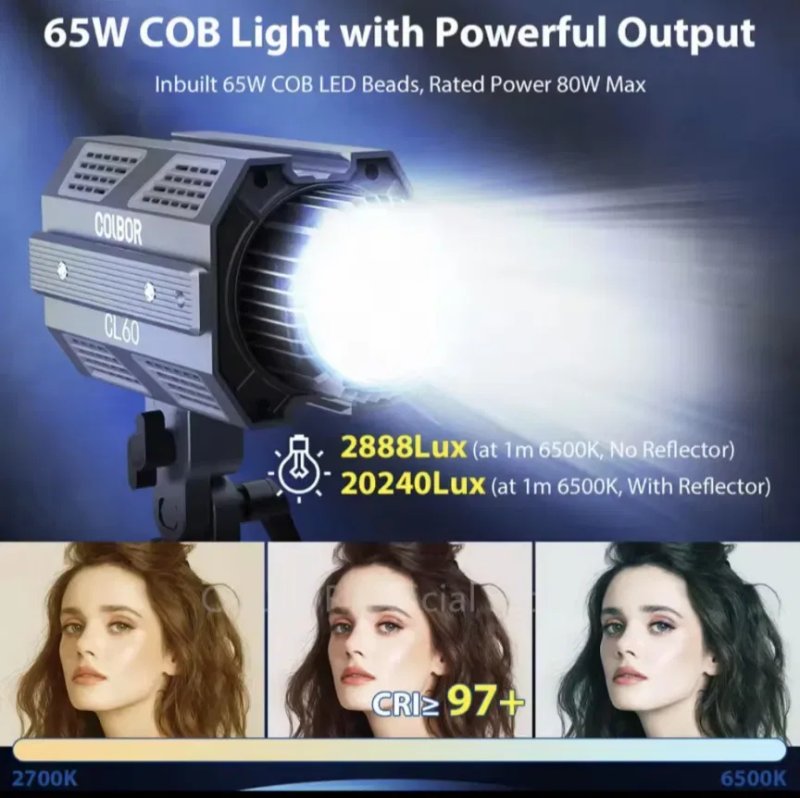 Світло студійне Bi-Color 65Вт 2700-6500К l Новий Colbor RGB — фото 4