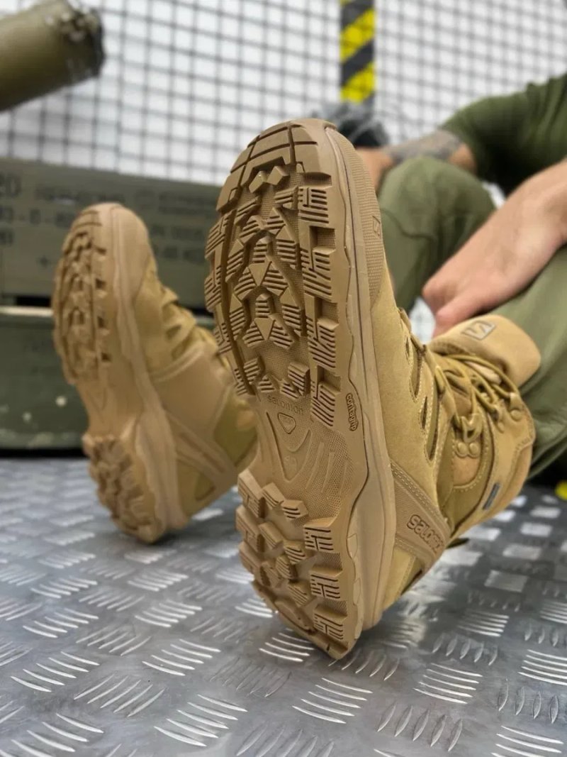 Тактические ботинки Salomon Quest 4D GTX Forces 2 Coyote Gore-Tex | Военные берцы Саломон | Трекинговые ботинки — фото 2